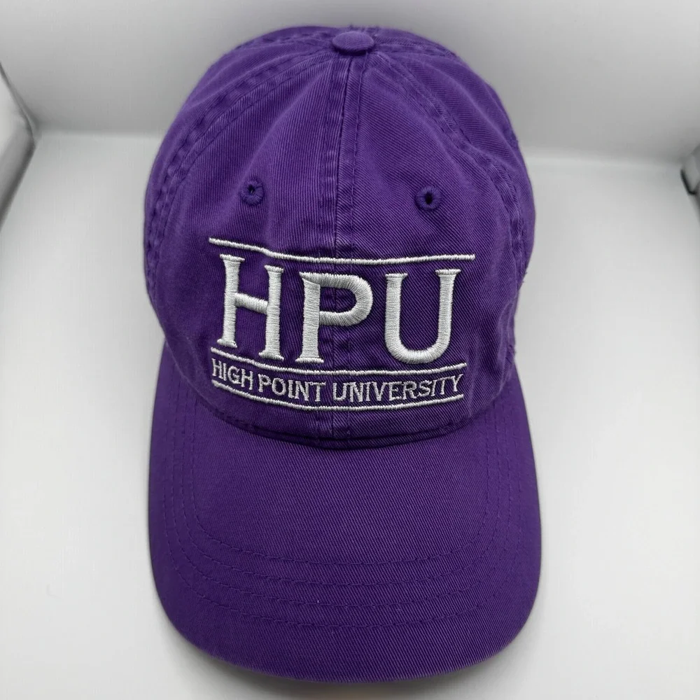 High Point University HPU Baseball Cap Hat Purple One Size Good Embroidered Logo
